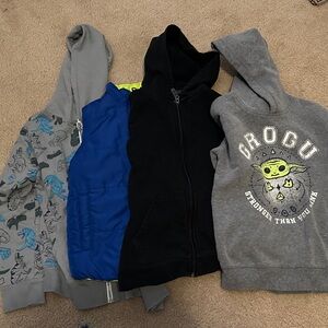 jumping beans Gray Hoodie with Green Grogu Graphic